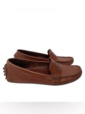 Mercanti Fiorentini Brown Leather Driver Driving Moc Moccasin Loafer Shoes 6B